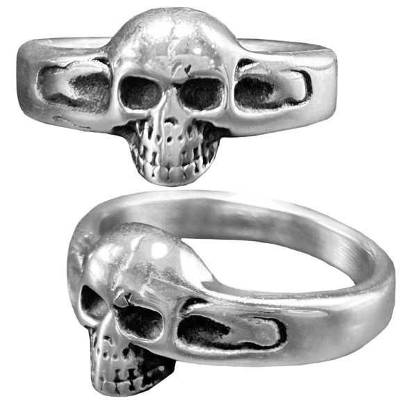 Size 8 Stainless Steel Small Skull Ring RSRN-724 - Picture 1 of 1